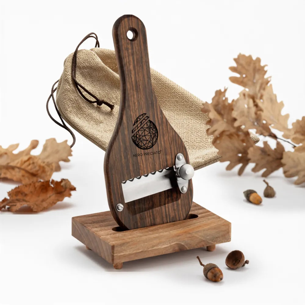 Affetta Tartufi in legno di Ovangkol, lama Seghettata