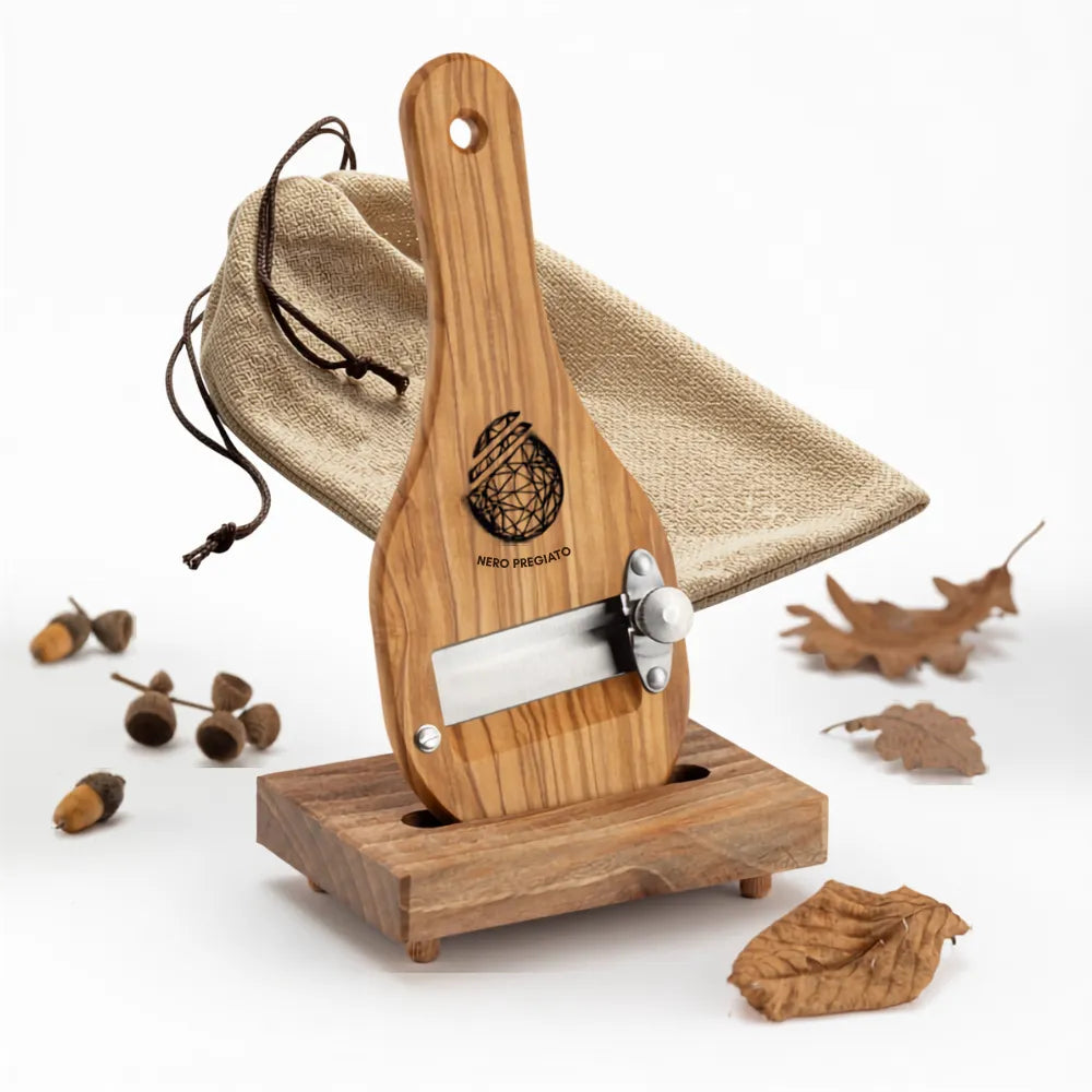 Affetta Tartufi in legno di Ulivo, lama Liscia