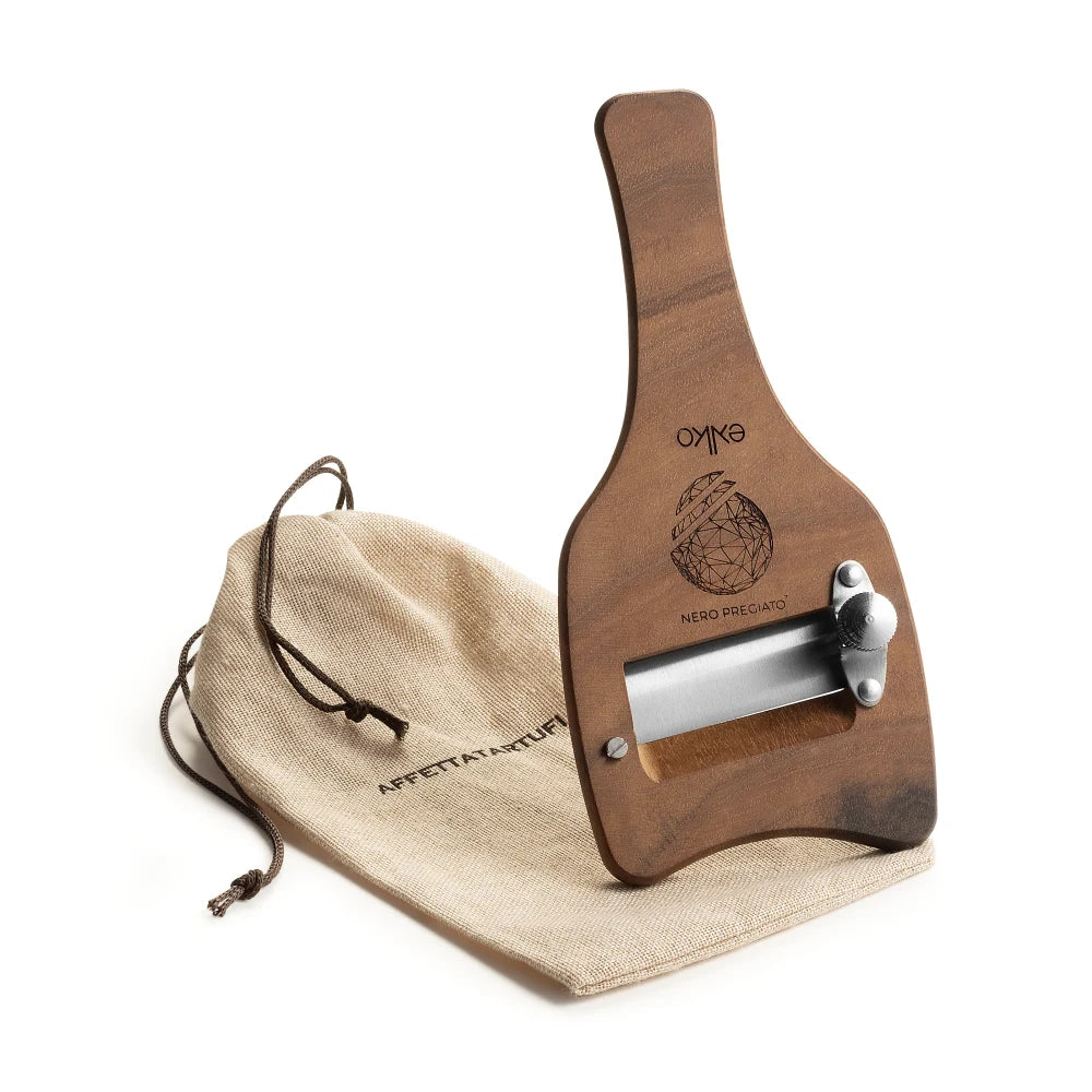 Affetta Tartufi in legno massello di Noce lama Liscia