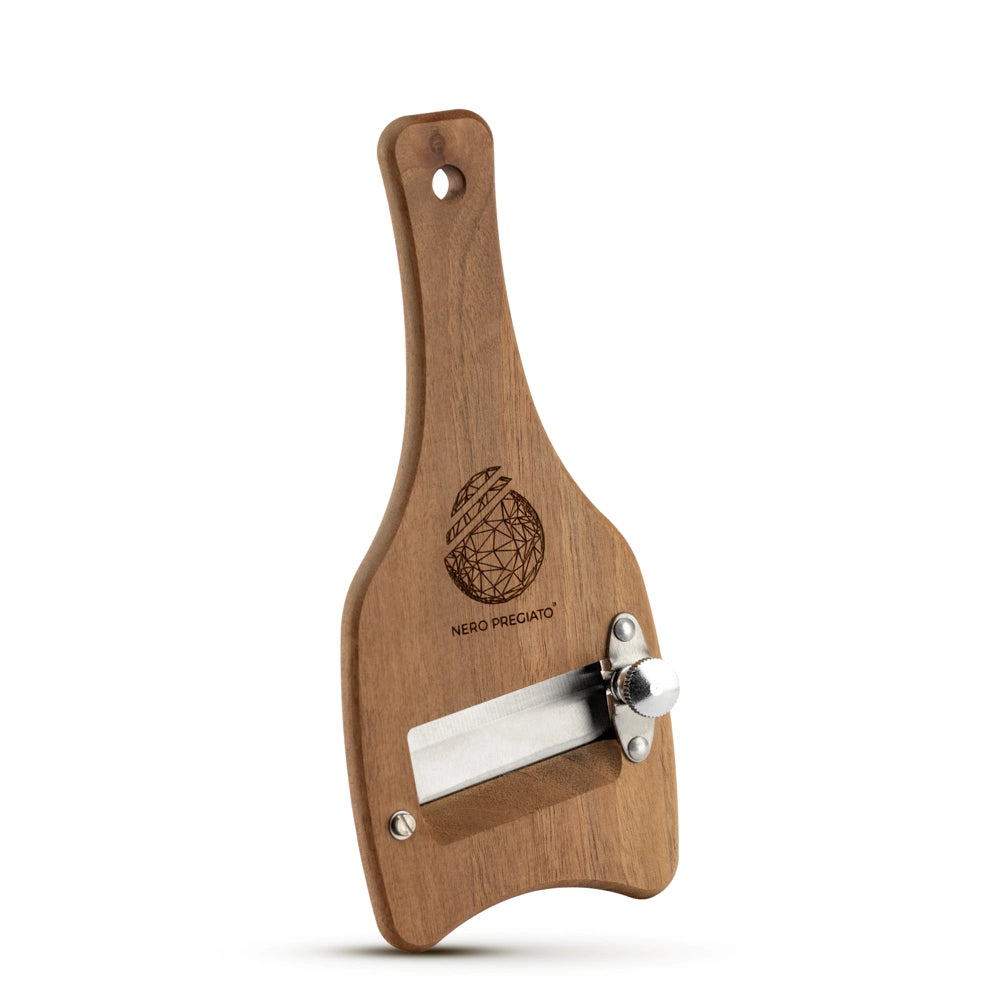 Affetta Tartufi in legno massello di Noce lama Liscia