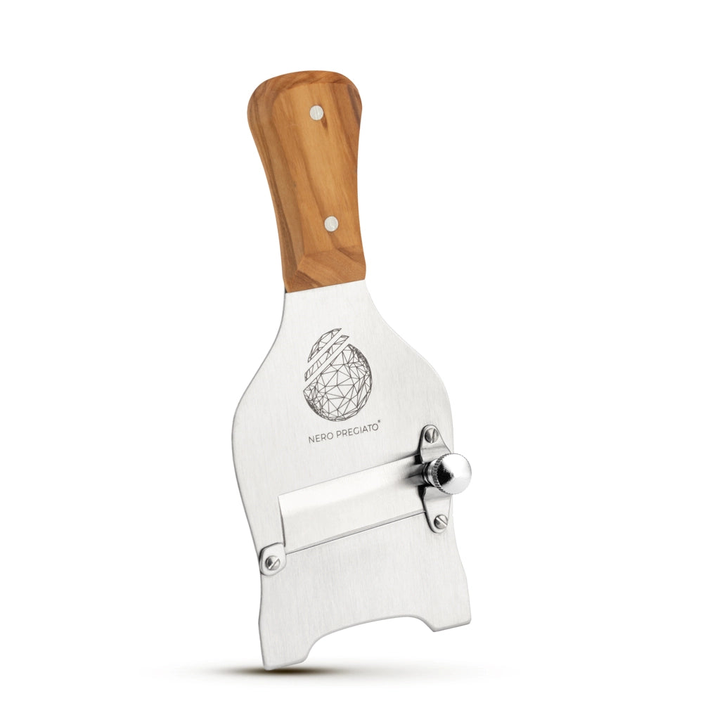 Affetta Tartufi inox placca Ulivo lama Liscia