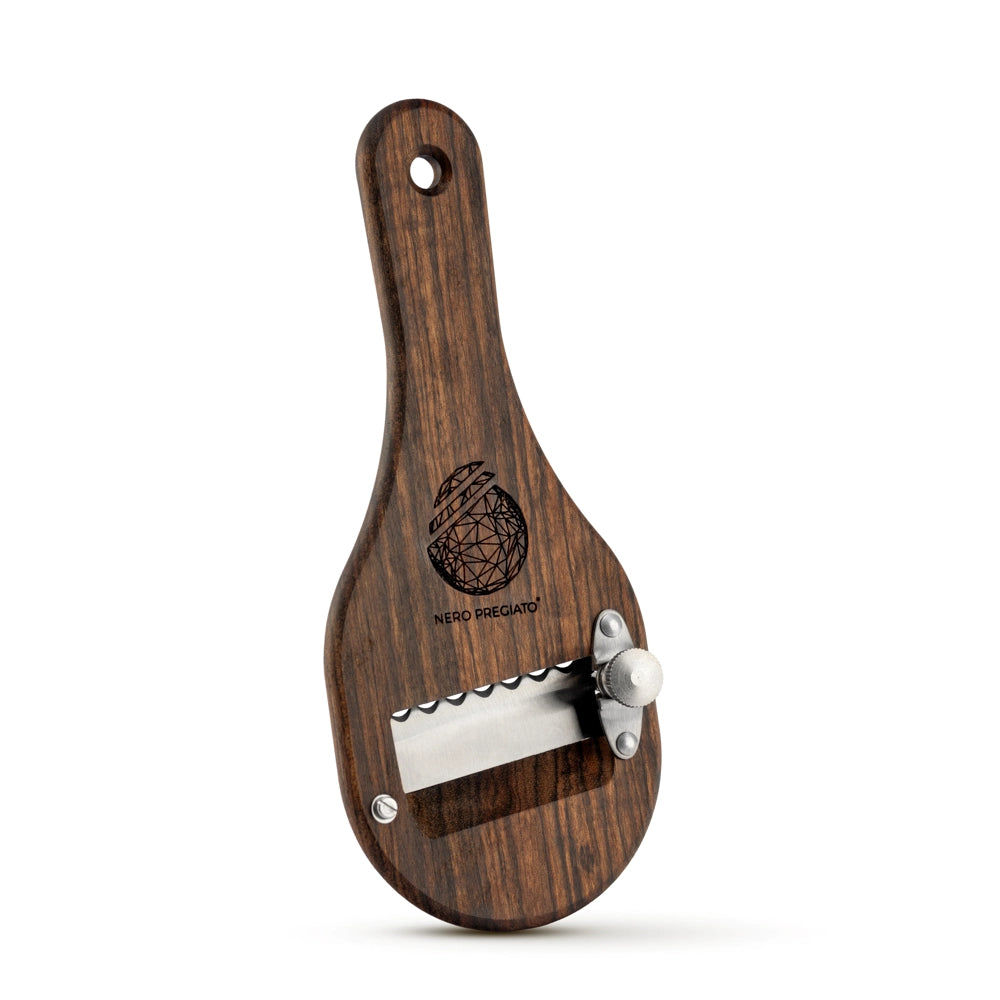 Affetta Tartufi in legno massello di Ovangkol, lama Seghettata