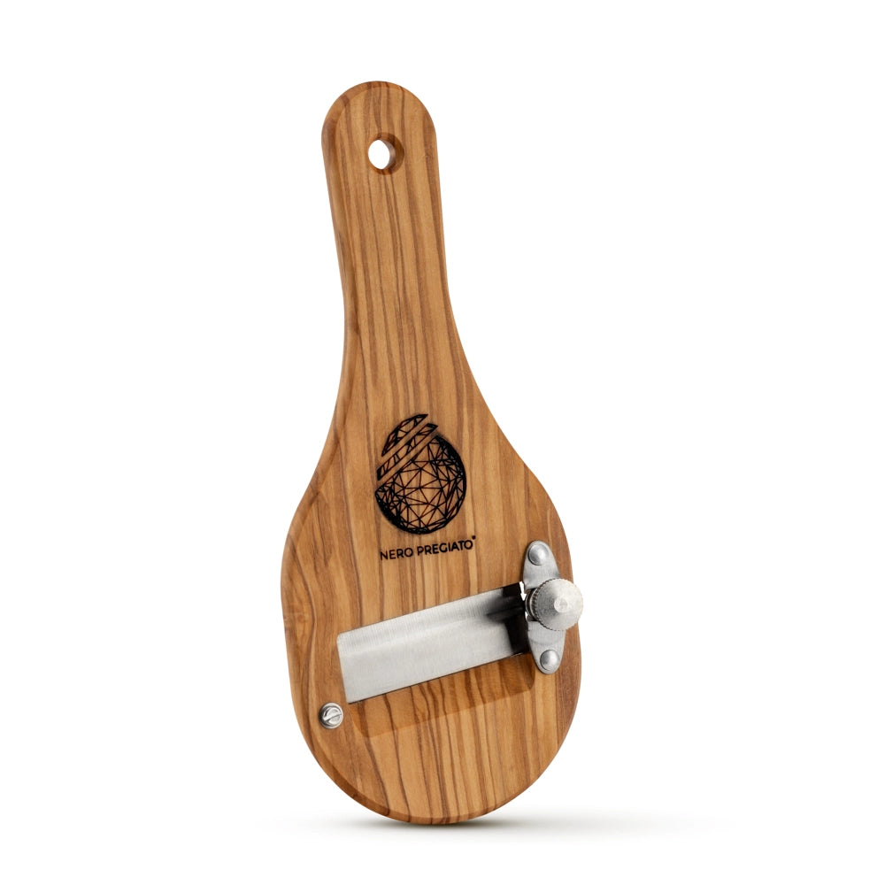 Affetta Tartufi in legno massello di Ulivo, lama Liscia