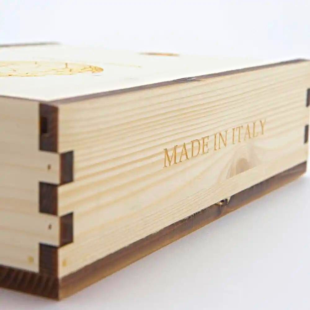 Cofanetto in legno, Coltello, Spazzolino, Affetta Tartufi inox