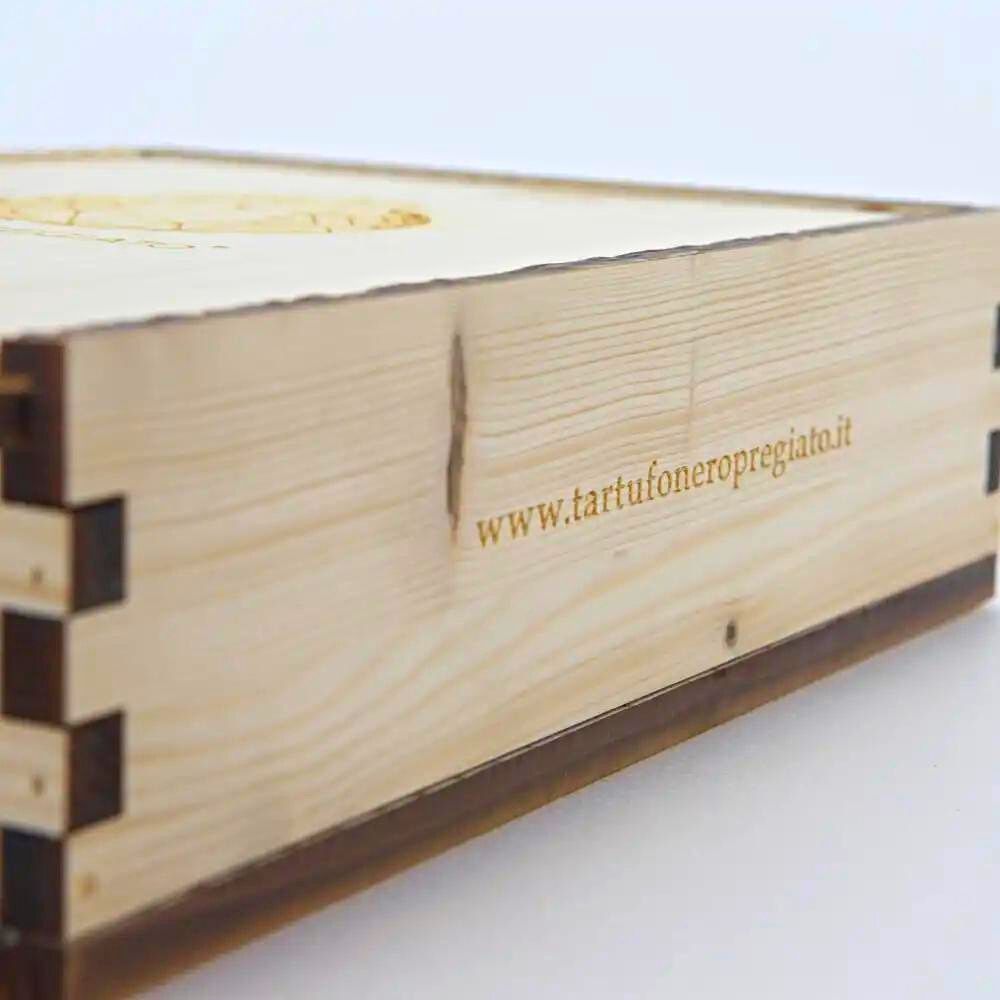 Cofanetto in legno, Coltello, Spazzolino, Affetta Tartufi inox