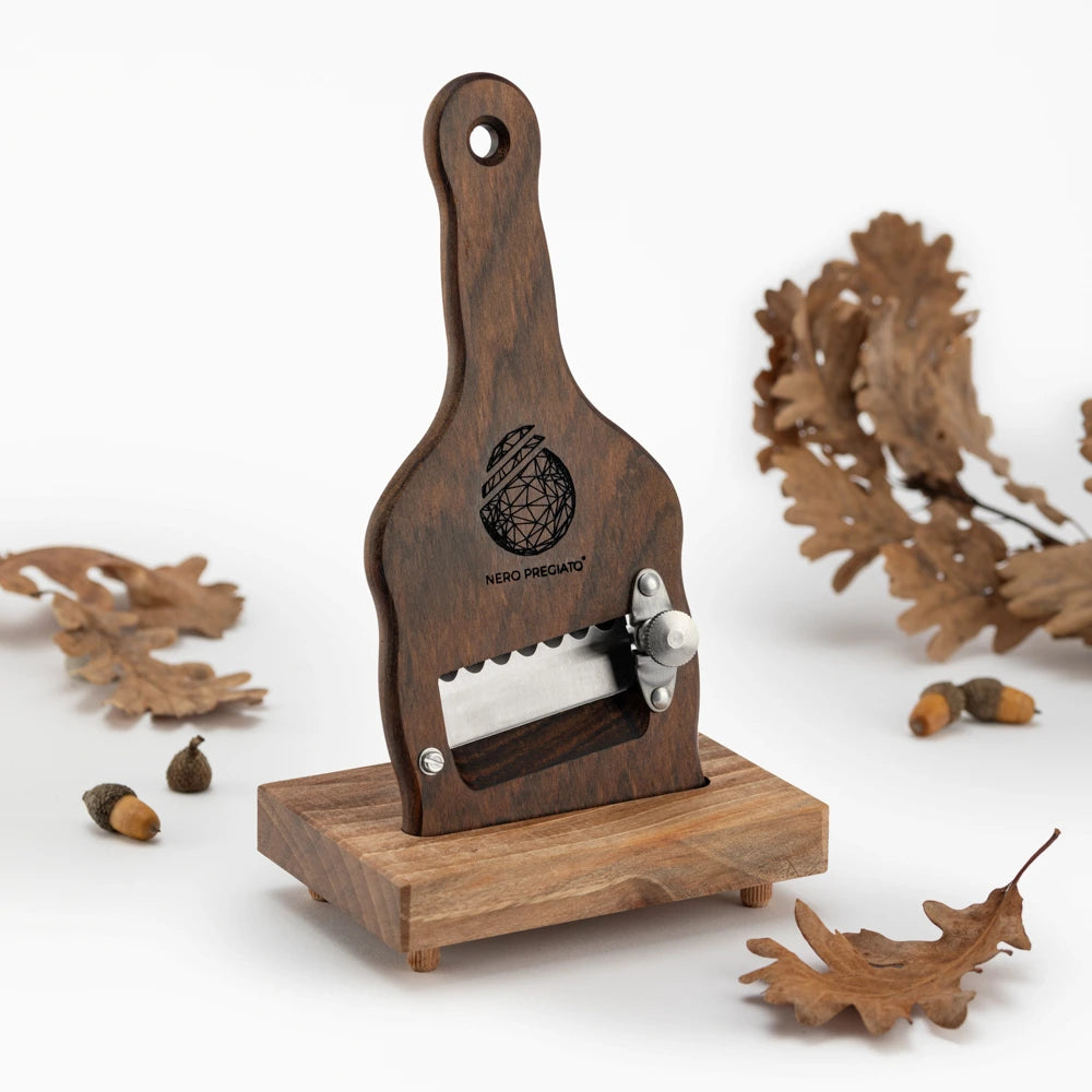 Affetta Tartufi in legno di Ovangkol, lama Seghettata