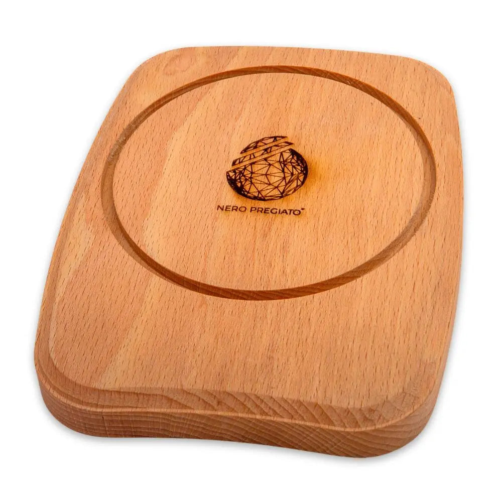 Espositore in legno di Faggio per tartufi, campana in vetro 110 mm