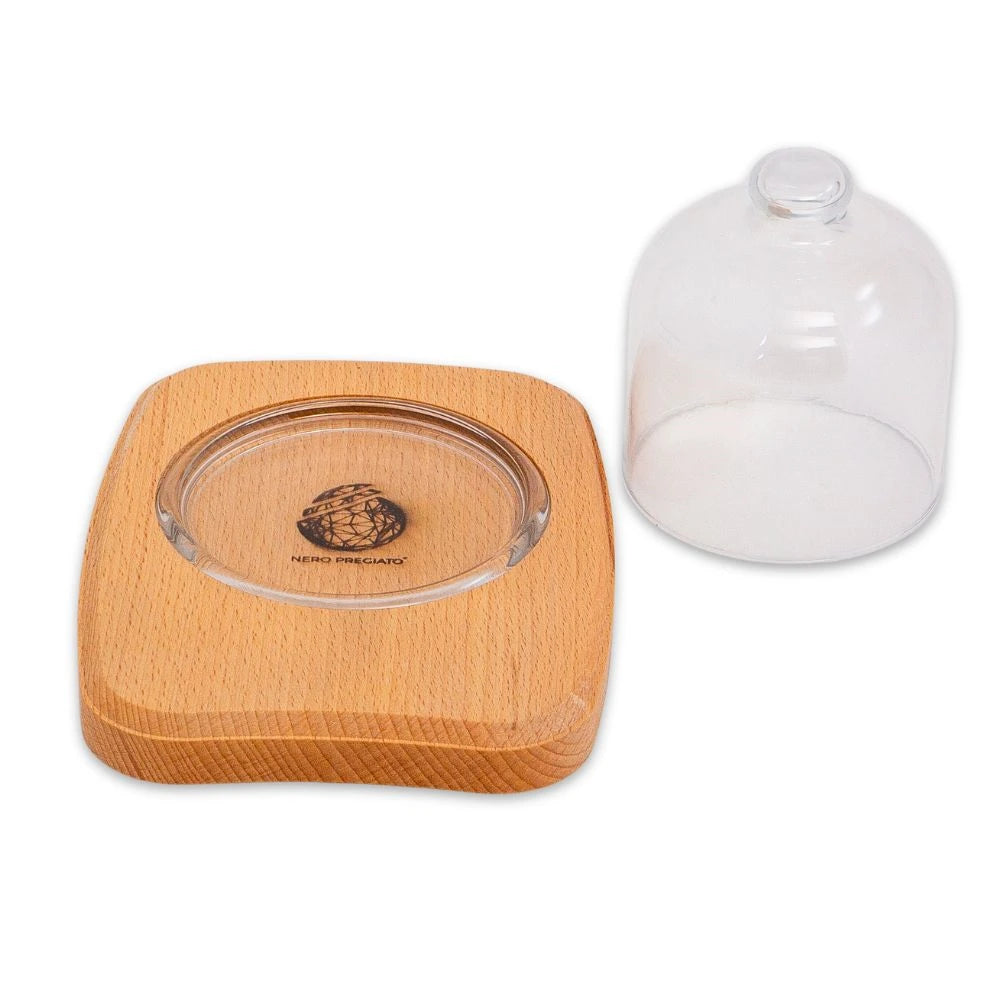 Espositore in legno per Tartufi, campana in vetro 85 mm