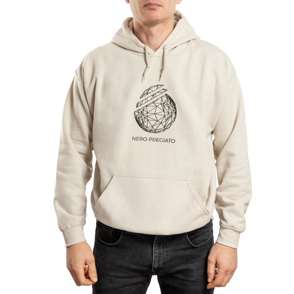 Felpa unisex cappuccio e tasca beige