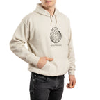 Felpa unisex cappuccio e tasca beige