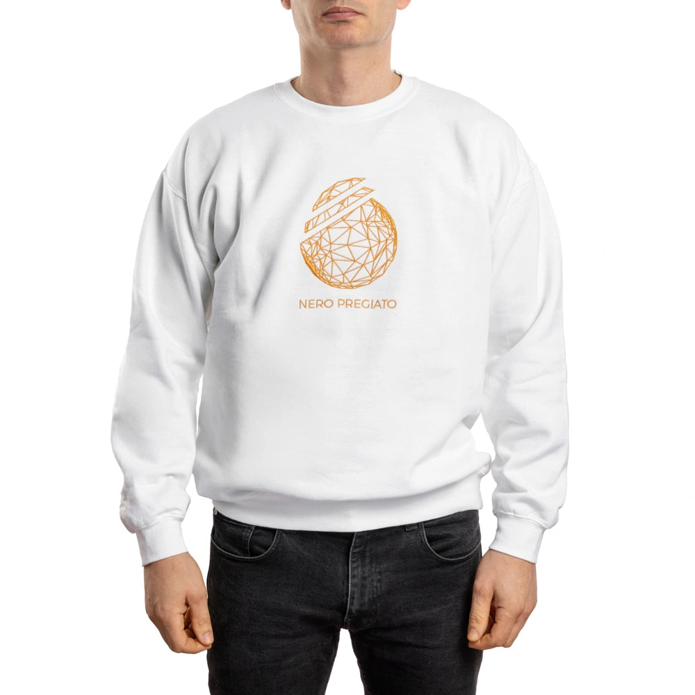 Felpa girocollo unisex bianca