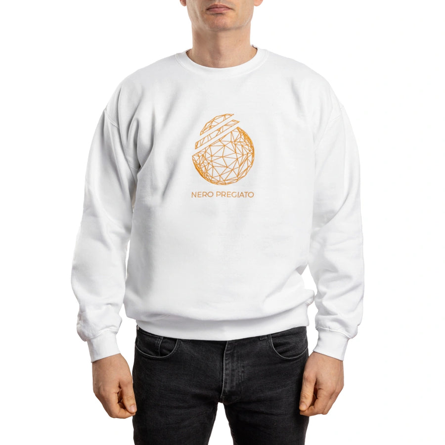 Felpa girocollo unisex bianca