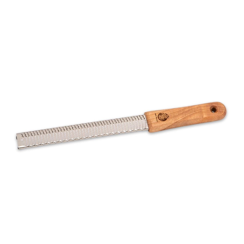 Grattugiatartufi in acciaio inox, manico in legno con taglio semi fine