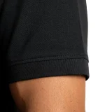 Tessuto Fine Piqué della Polo da uomo NERO PREGIATO in primo piano