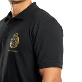 Primo piano della Polo da uomo NERO PREGIATO in cotone Fine Piqué