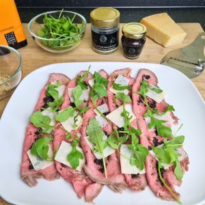 Carpaccio di Roast Beef con Crema di Tartufo Nero Pregiato 4