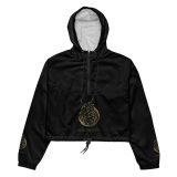 all over print womens cropped windbreaker black front 65e0b526098f6