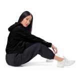all over print womens cropped windbreaker black right 65e0b52609ef2