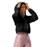 all over print womens cropped windbreaker black right front 65e0b52609af1