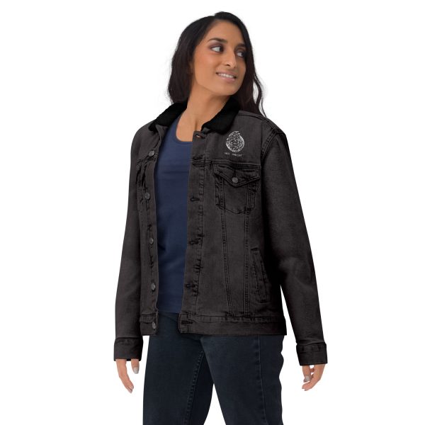 unisex sherpa denim jacket black denim front 65e0ffc118142