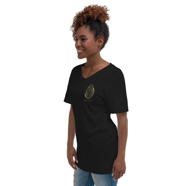 T-shirt unisex a maniche corte con scollo a V - NERO PREGIATO - immagine 8