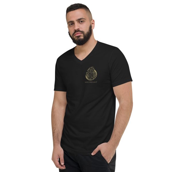 T-shirt unisex a maniche corte con scollo a V - NERO PREGIATO - immagine 11